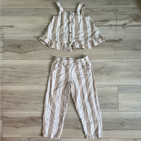 Old Navy Striped Linen-Blend Sleeveless Top & Pants Set for Toddler Girls - Picture 1 of 5